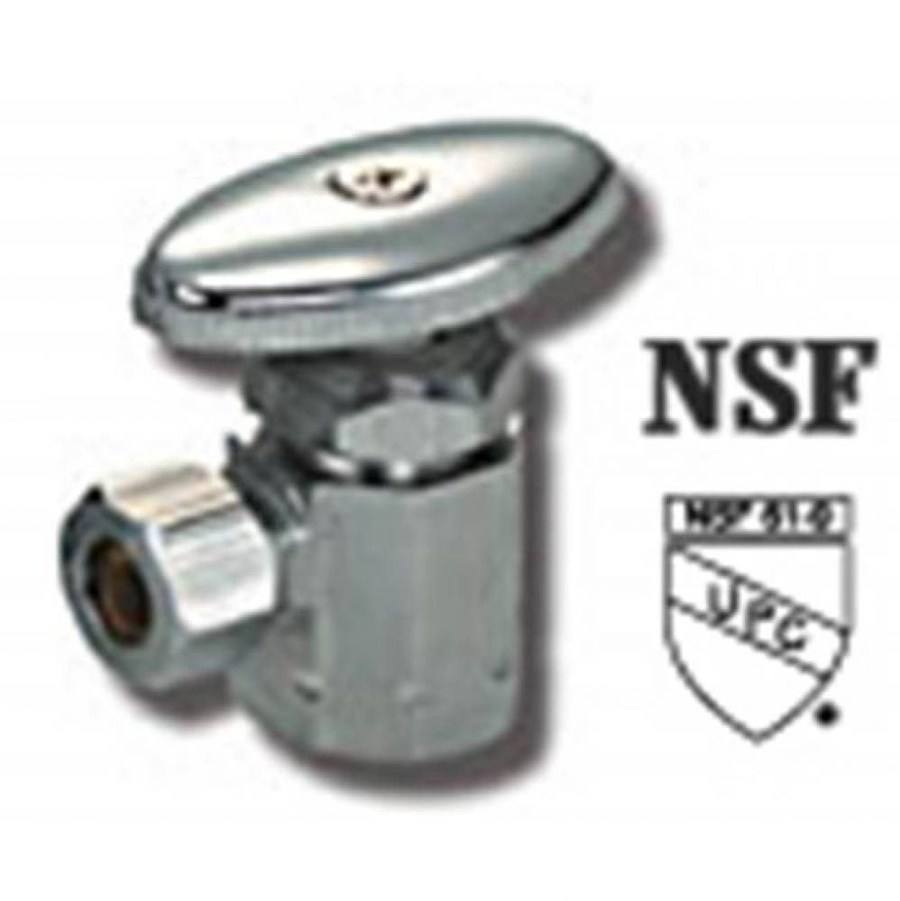 1/2'' FIP INLET X 3/8'' OD COMPRESSION, ANGLE STOP VALVE, CP, MULTI-TURN