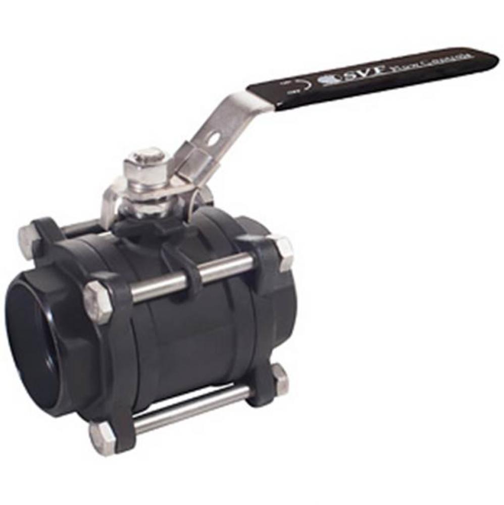 1-1/4'' CARBON STEEL, 3 PIECE, FULL PORT, SOCKET WELD BALL VALVE, 1000 WOG RTFE SEATS