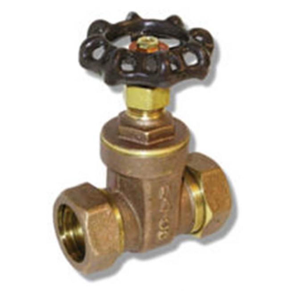3/4'' BRASS GATE VALVE WITH COMPRESSION ENDS AND TRANSITION ADAPTERS