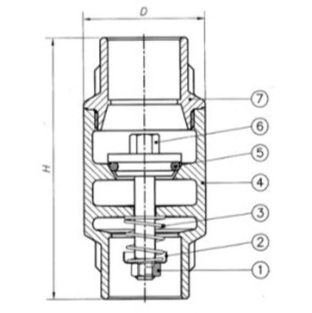 1-1/2''C X C BRZ IN-LINE CHK VALVE SPRING LOADED