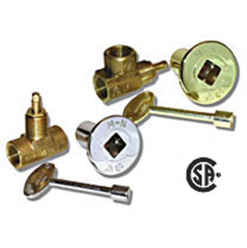 1/2'' STRAIGHT LOG LIGHTER VALVE W/ C.P. ESCUTCHEON