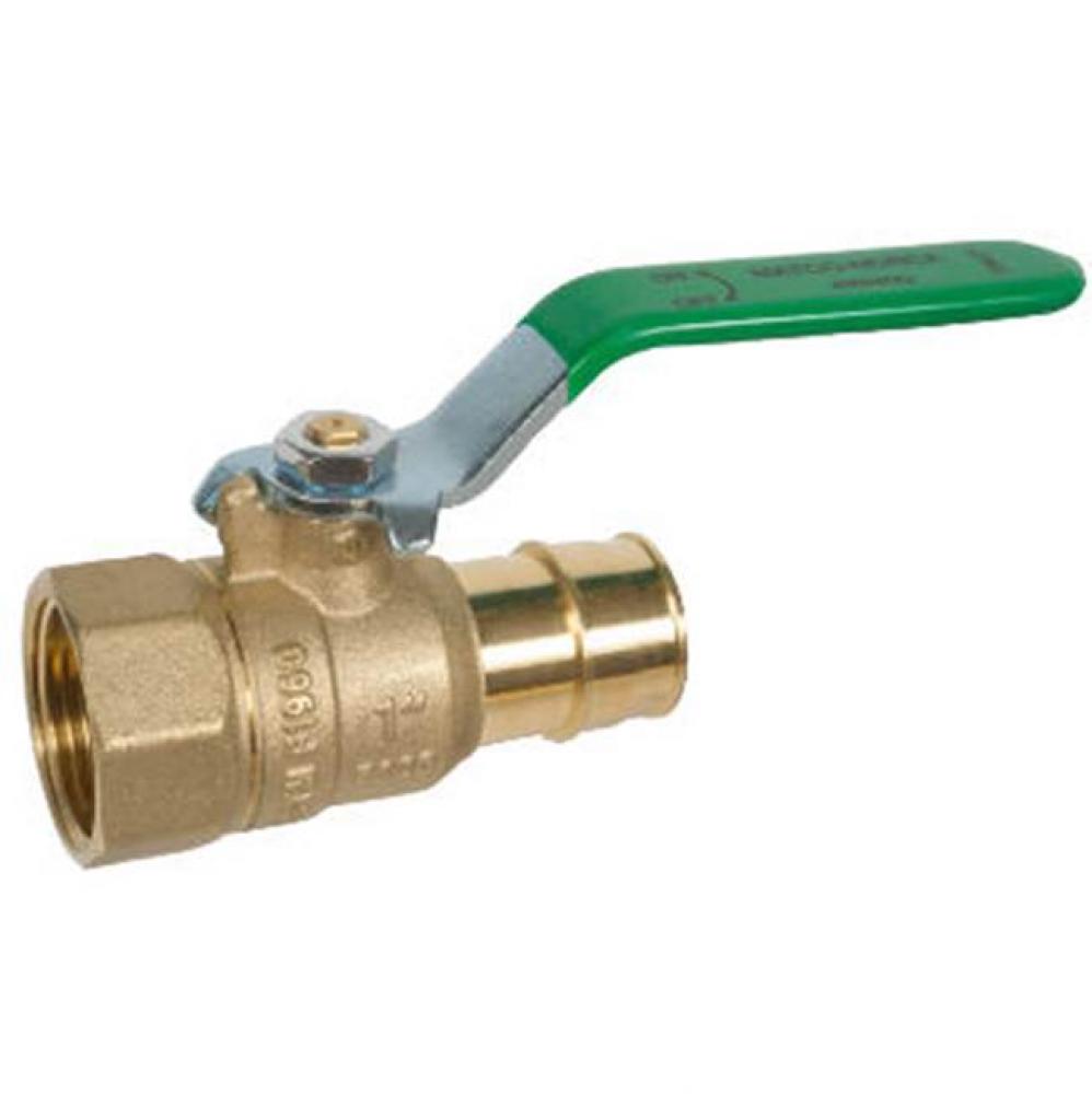 LEAD FREE 1'' FEMALE X 1'' PEX COLD EXPANSION RB FULL PORT BALL VALVE