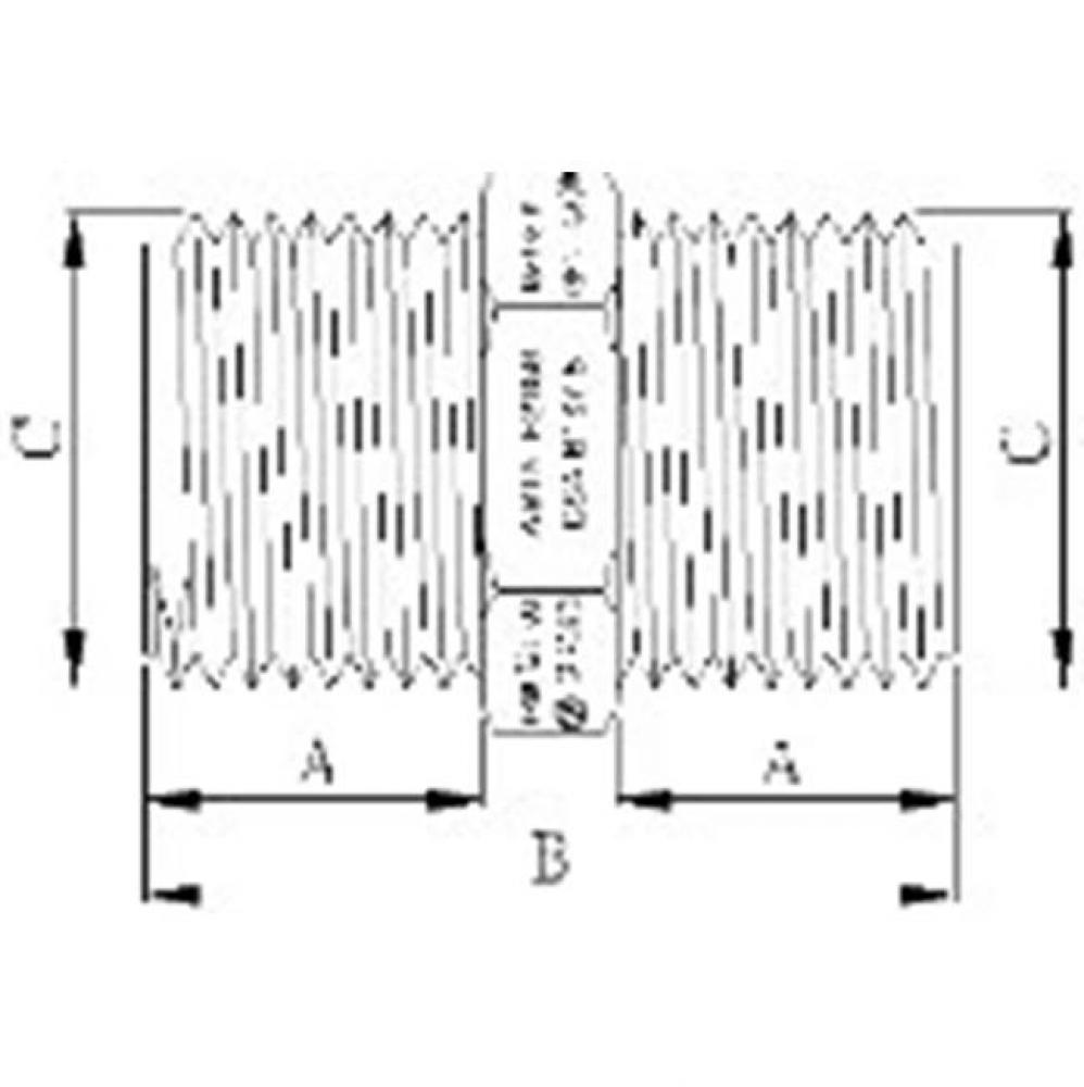 1/2'' IP MALE X 1/2'' IP MALE ADAPTER (NIPPLE) POLY PEX