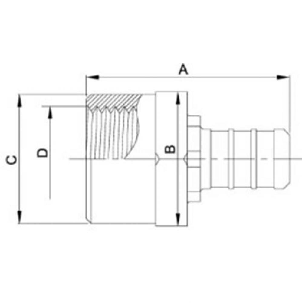 1/2'' PEX BARB X 1/2'' FEMALE IP ADAPTER POLY PEX