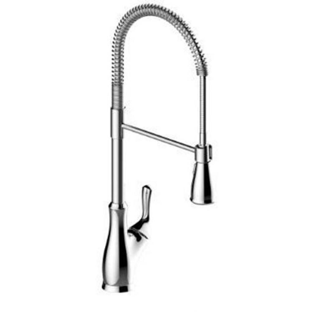 Single Handle Cp Industrial Spring Neck Faucet, Ceramic Cartridge, Integrated Supply Lines, 1 Or 3