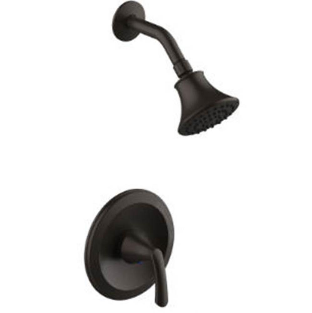Single Handle Oil Rubbed Bronze Shower Trim Only, Metal Lever Handle, Showerhead With Brass Ball J