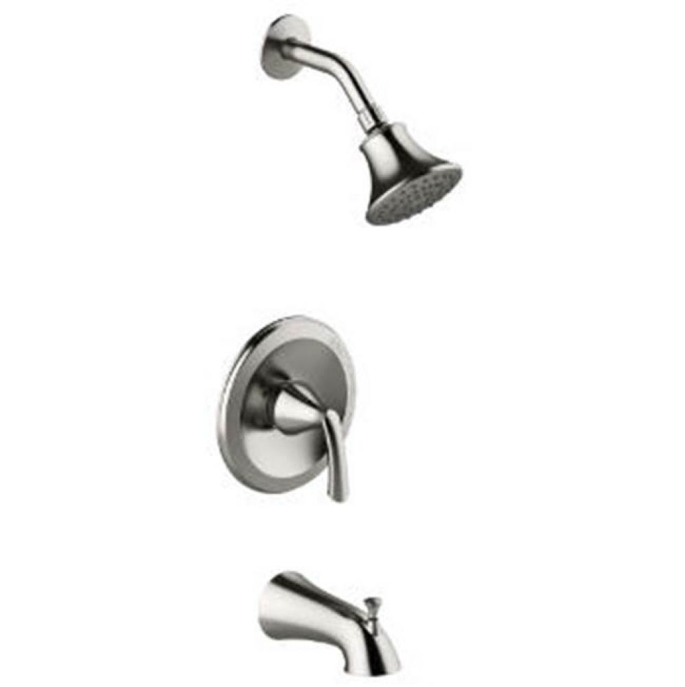 Sgl Hndle Bn Tub and Shower Trim Only, Metal Slip On Diverter Spout, Metal Lever Hndle, Showerhead
