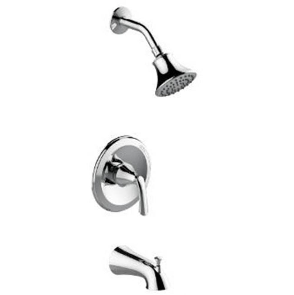 Sgl Hndle Cp Tub and Shower Trim Only, Metal Slip On Diverter Spout, Metal Lever Hndle, Showerhead