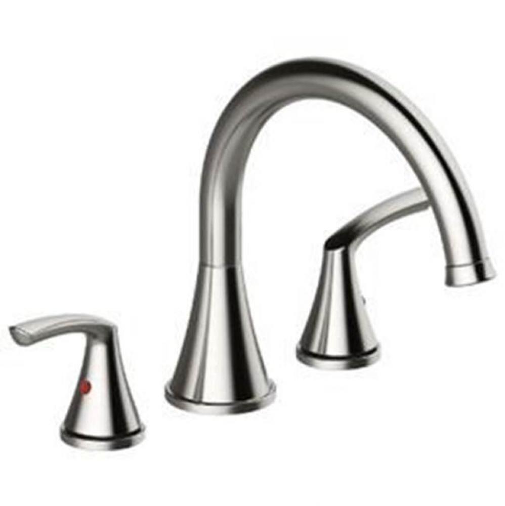 Two Handle Bn Roman Tub Faucet, Metal Lever Handles, Ceramic Cartridge, High Flow, Loose Brass Rou