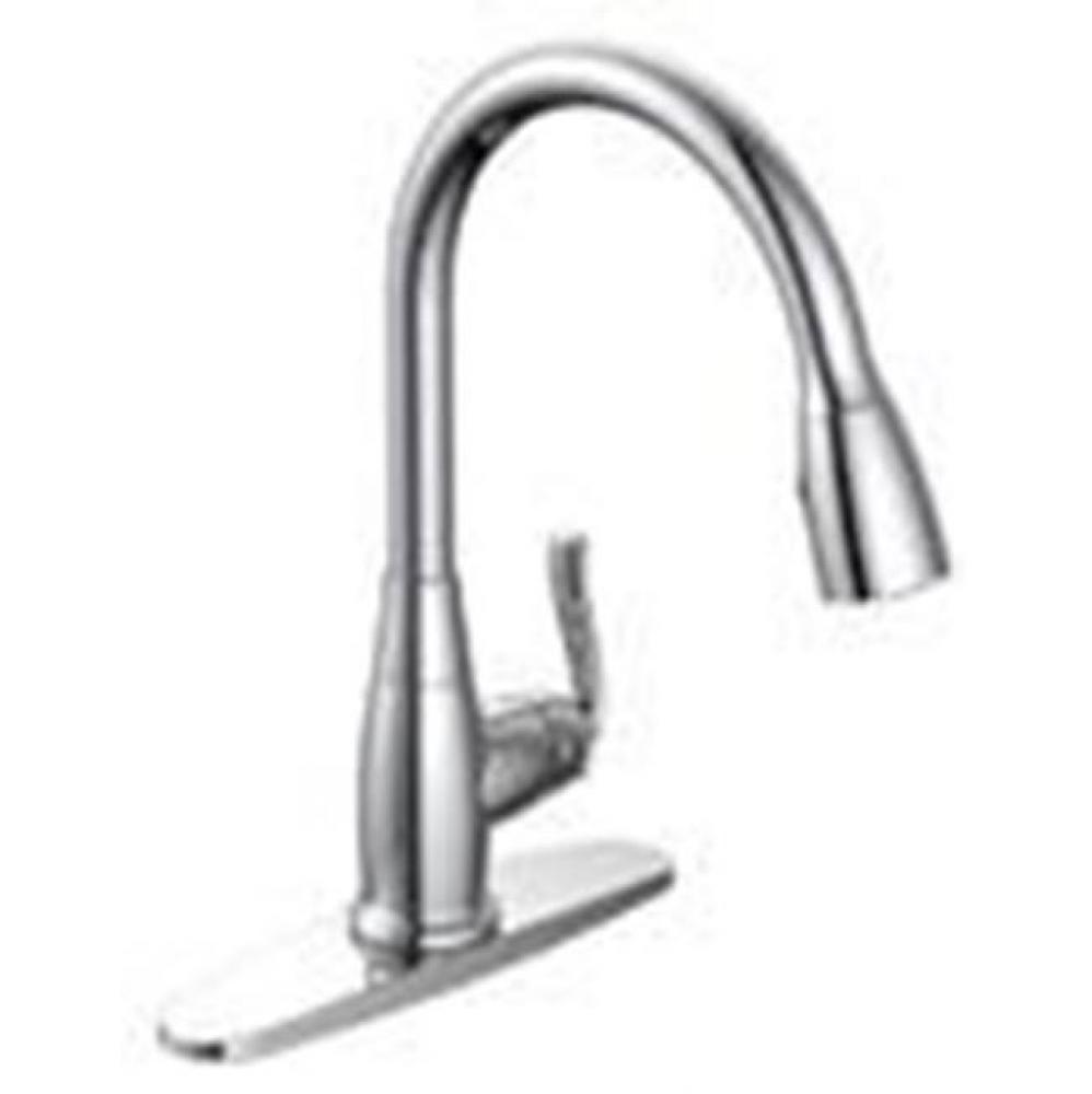 Sngl Hdle Cp Kitchen Fct,Gooseneck Spout With Pulldown Spray, Metal Lever Handle, Ceramic Cart 1-3