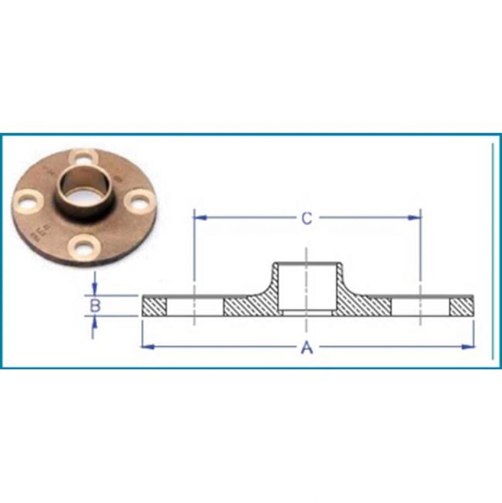 1'' 125No.  Domestic Brass Swt Comp Flange