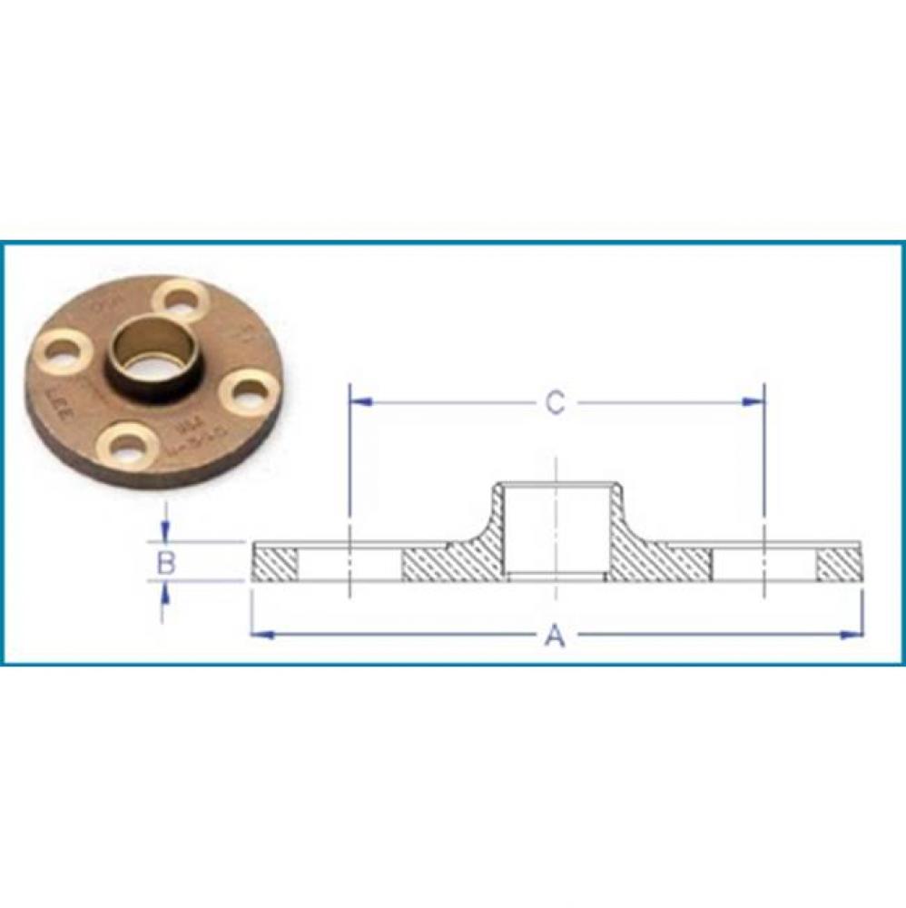 1'' 150No.  Domestic Brass Swt Comp Flange
