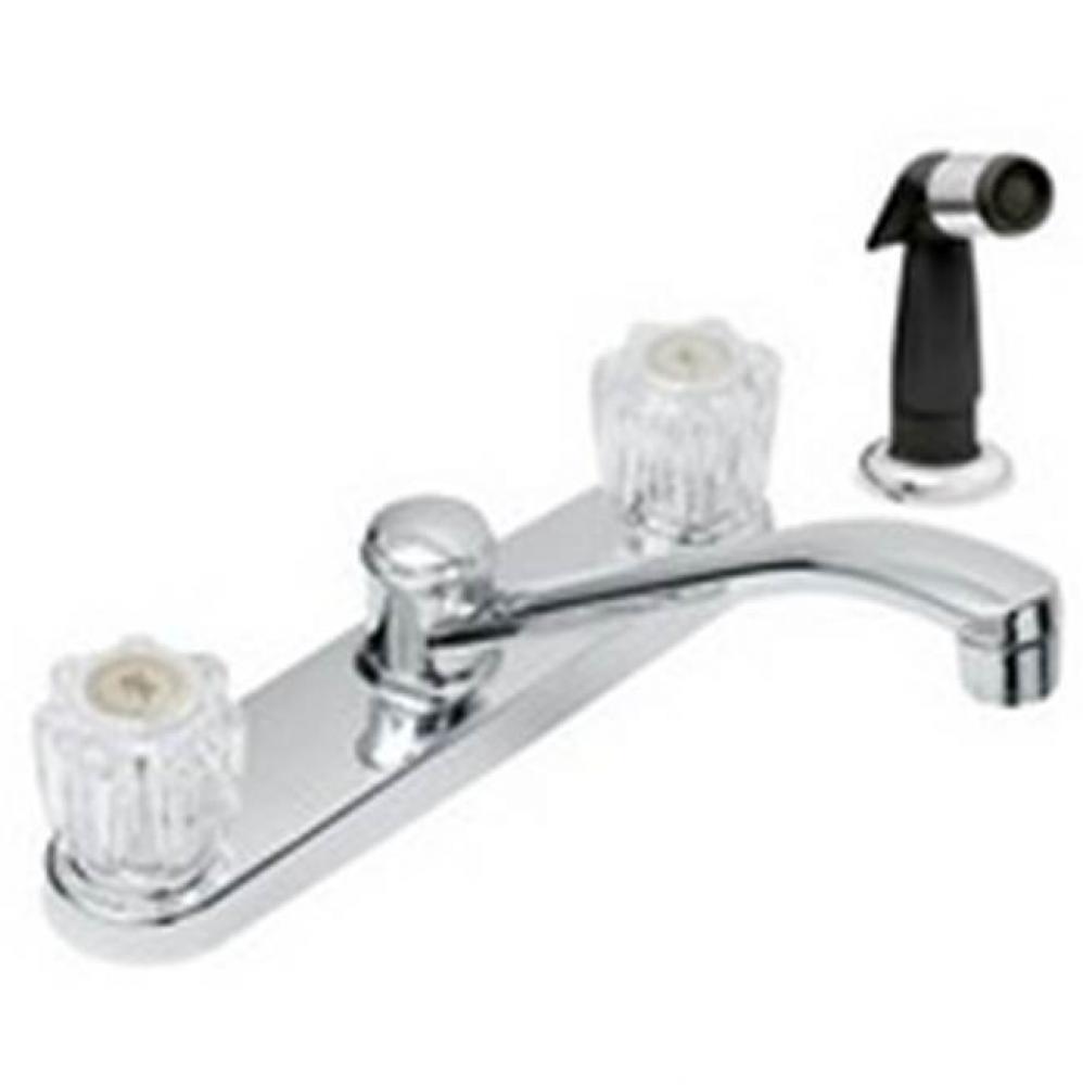 8'' Kitchen Faucet W/Black Spray W/ Delta Style Hdles-Euro Design
