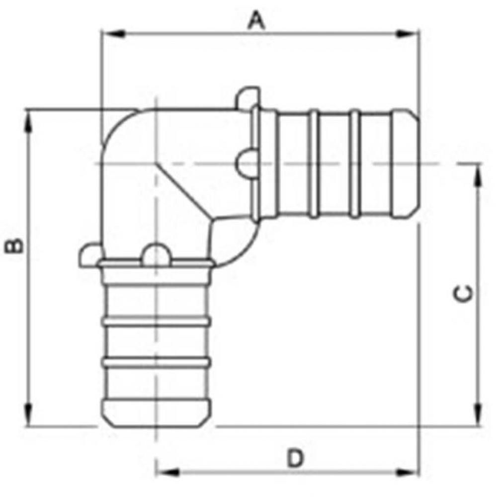 3/4'' PEX BARB X 3/4'' FEMALE IP SWIVEL ELBOW ,WING NUT POLY PEX