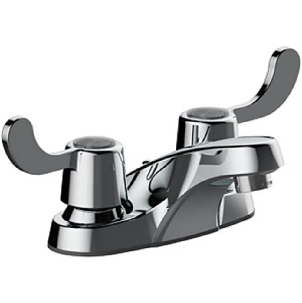 Two Handle 4'' Centerset Lavatory Faucet, Wrist Blade Handles, Quick Mount Installation,