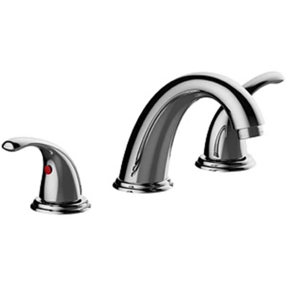 Two Handle High Arc 8'' Widespread Lavatory Faucet, Quick Mount Installation, 50/50 Push