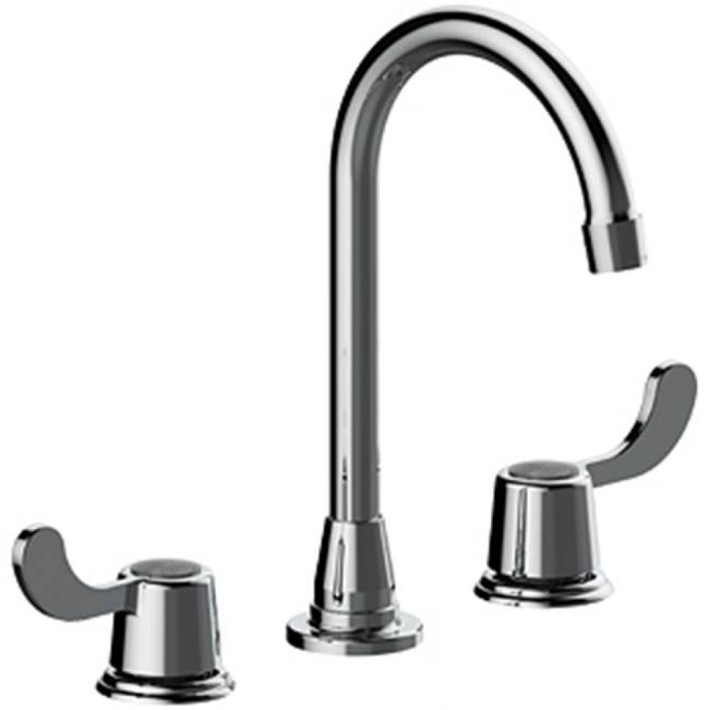 Two Handle 8'' Widespread Lavatory Faucet, Wrist Blade Handles, Quick Mount Installation