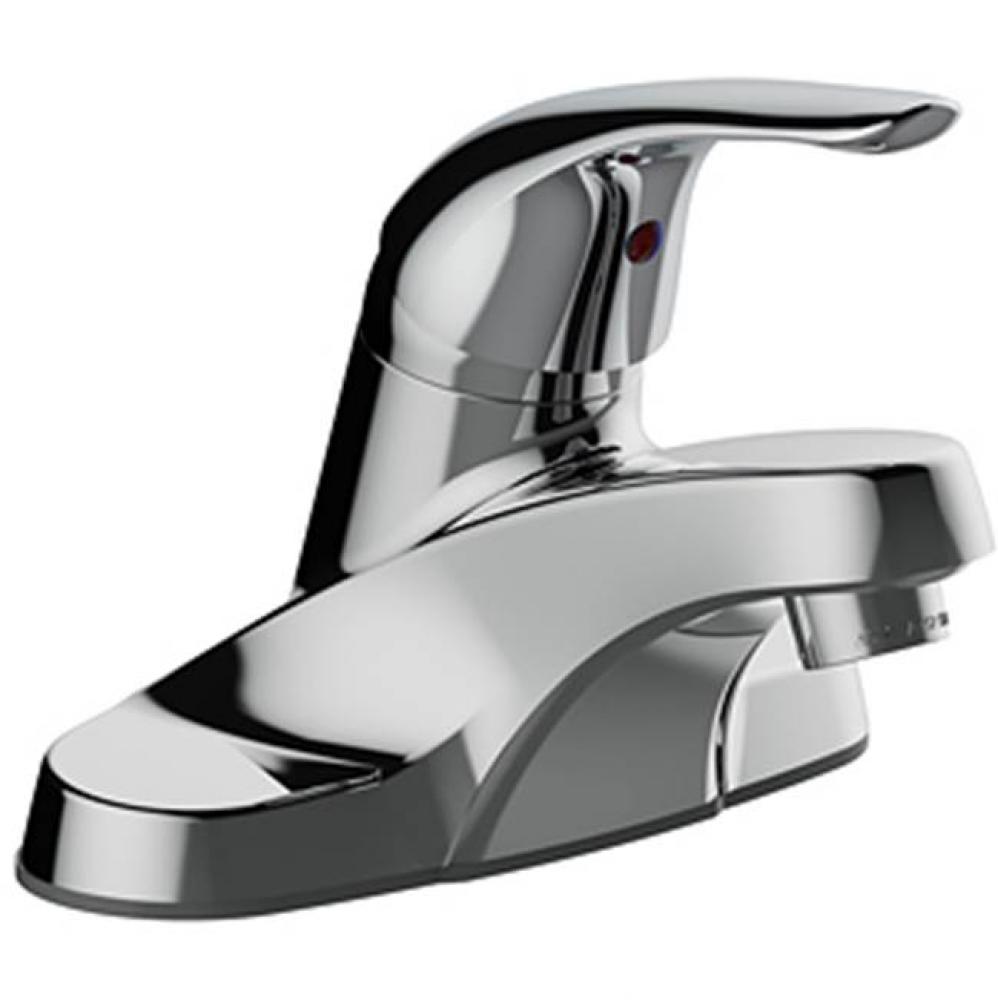 Single Handle 4'' Centerset Lavatory Faucet, 50/50 Push Pop-Up, Washerless, 1.2 Gpm, Chr