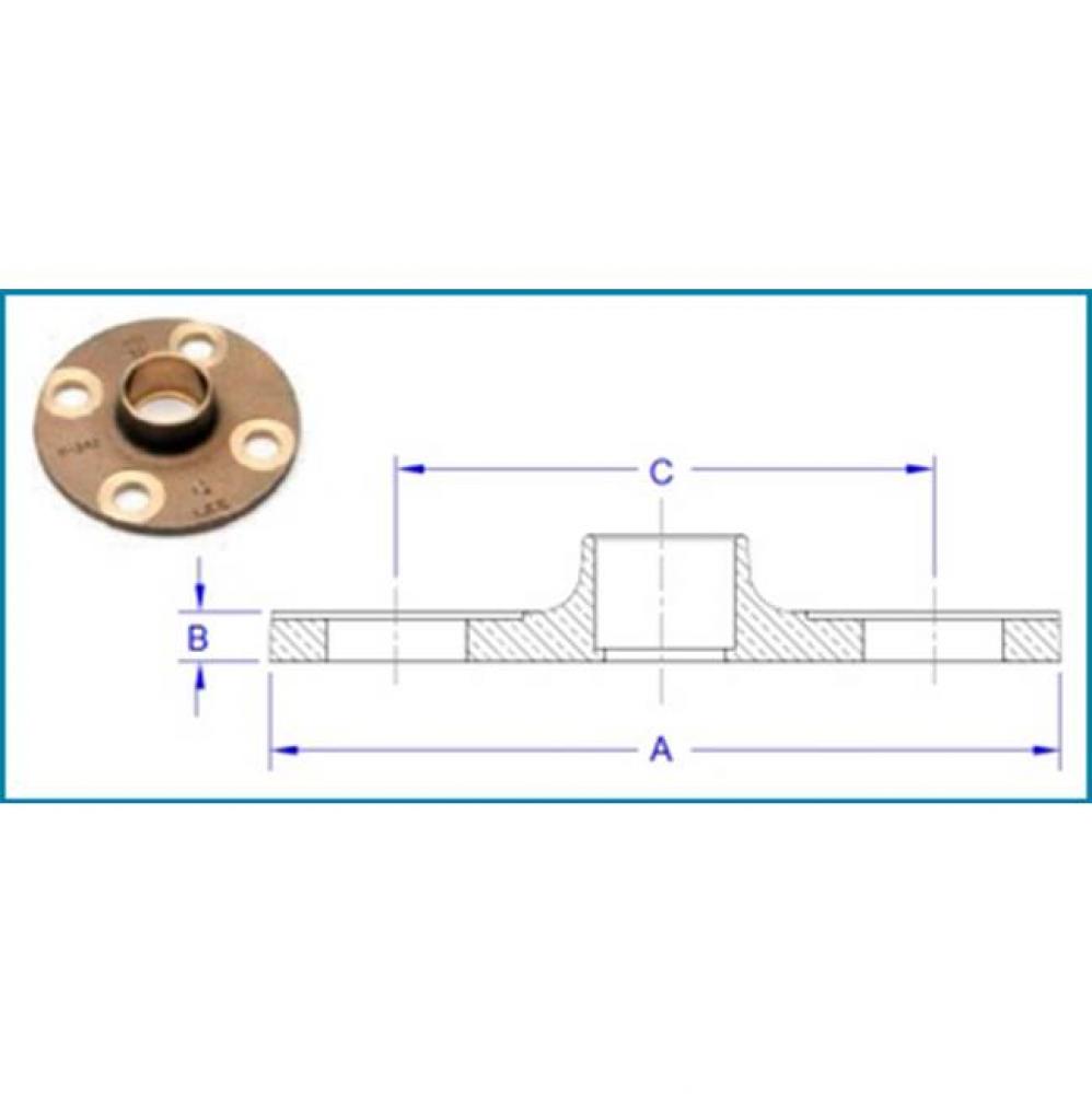 1-1/2'' 125No.  Lead Free Domestic Brass Swt Comp Flange