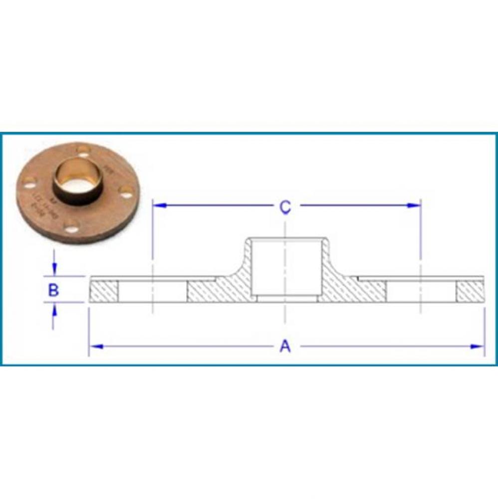 2-1/2'' 150No.  Lead Free Domestic Brass Swt Comp Flange