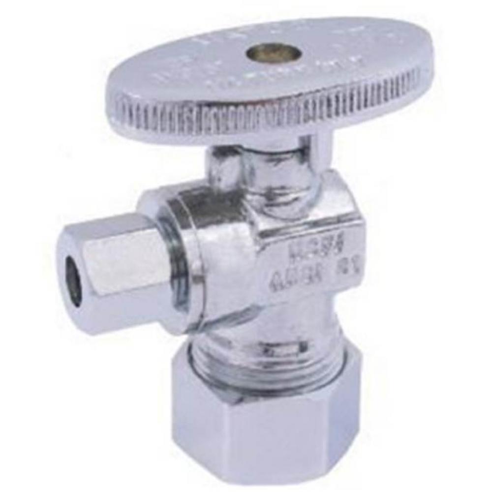 5/8'' OD COMPRESSION X 1/4'' OD COMPRESSION, CP, ANGLE STOP VALVE, 1/4 TURN