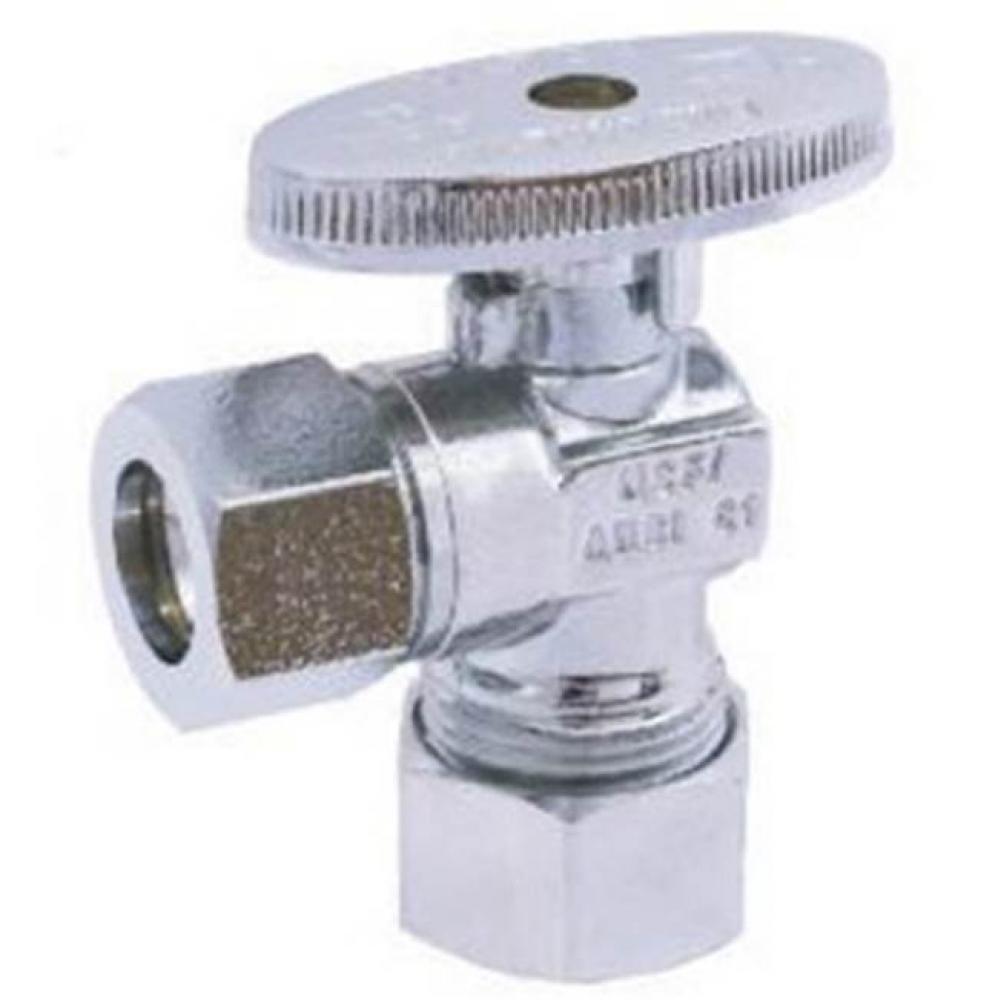 5/8'' OD COMPRESSION X 1/2'' OD COMPRESSION, ANGLE STOP VALVE, CP, 1/4 TURN