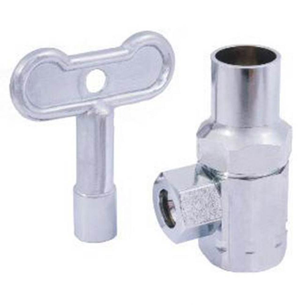 3/8'' FIP X 3/8'' OD COMPRESSION, ANGLE STOP VALVE, LOOSE KEY, CP, MULTI-TURN