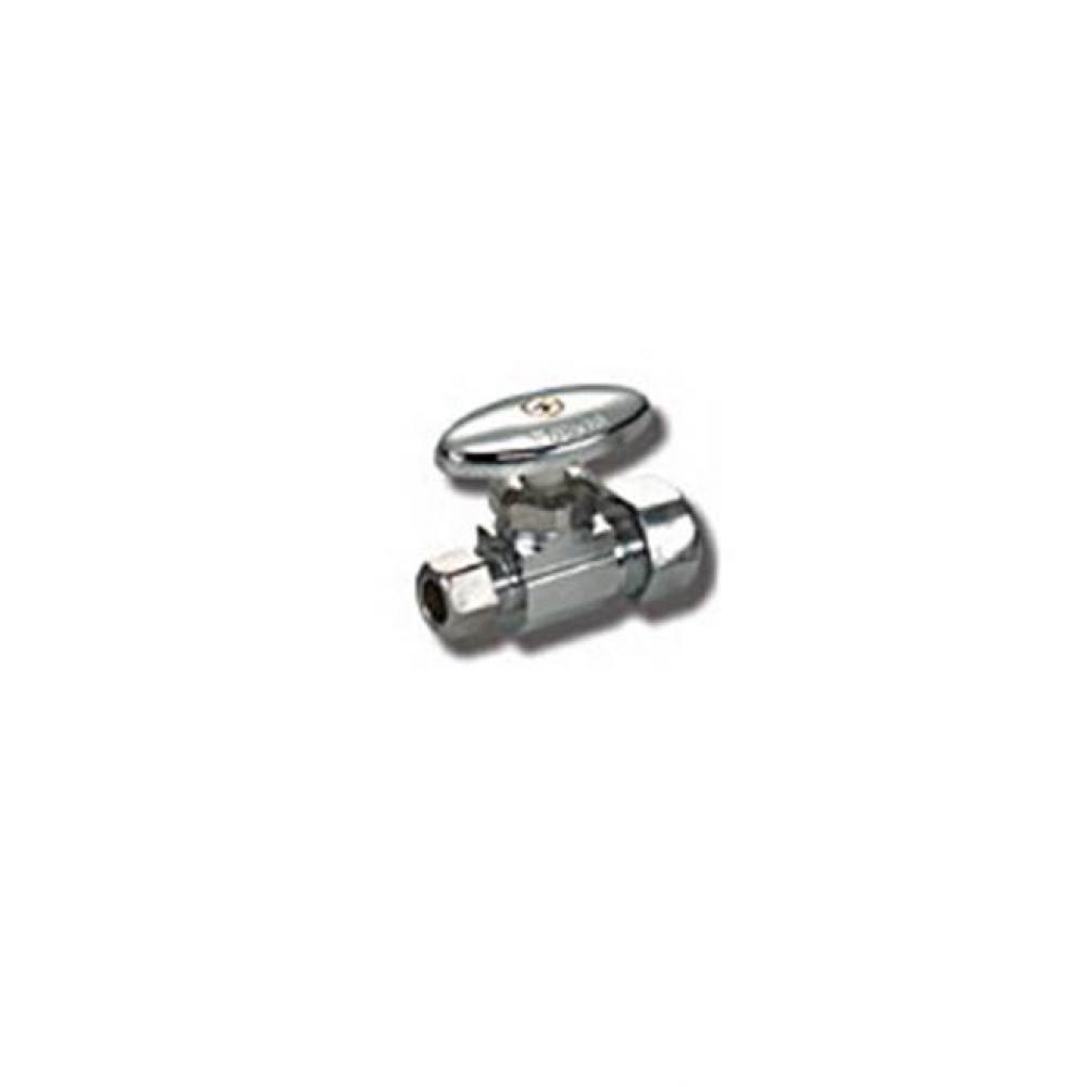 5/8'' OD COMPRESSION X 3/8''OD COMPRESSION, STRAIGHT STOP VALVE, CP, MULTI-TUR