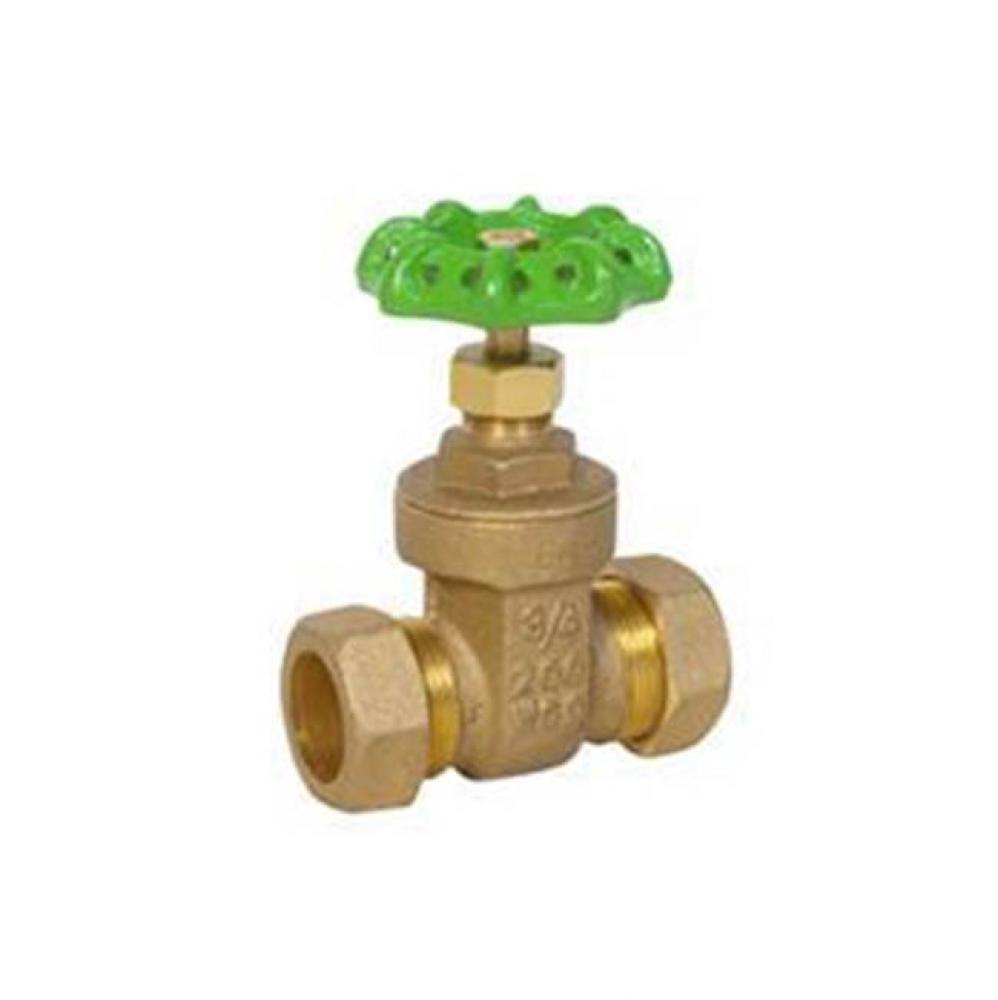 1/2'' BRASS GATE VALVE WITH COMPRESSION ENDS AND TRANSITION ADAPTERS