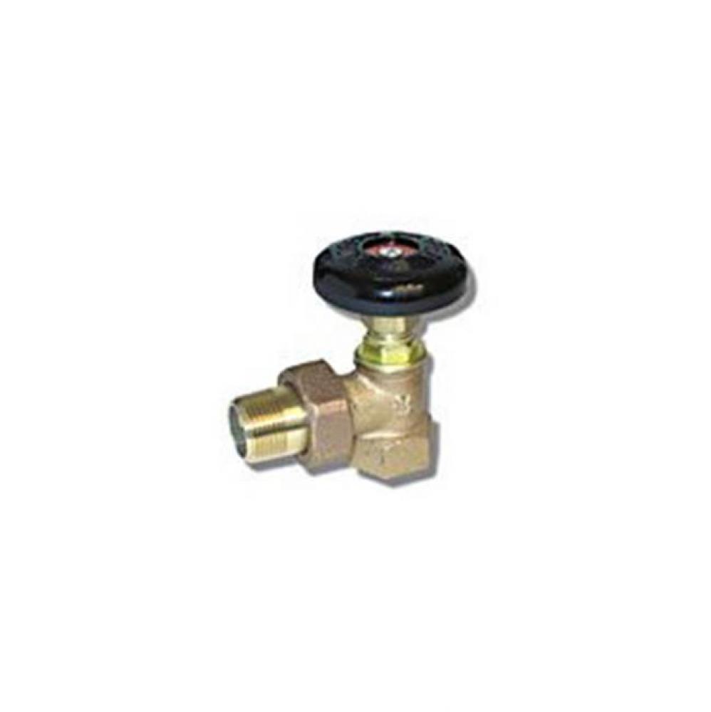 1'' ANGLE HOT WATER VALVE BRASS NOT FOR POTABLE WATER