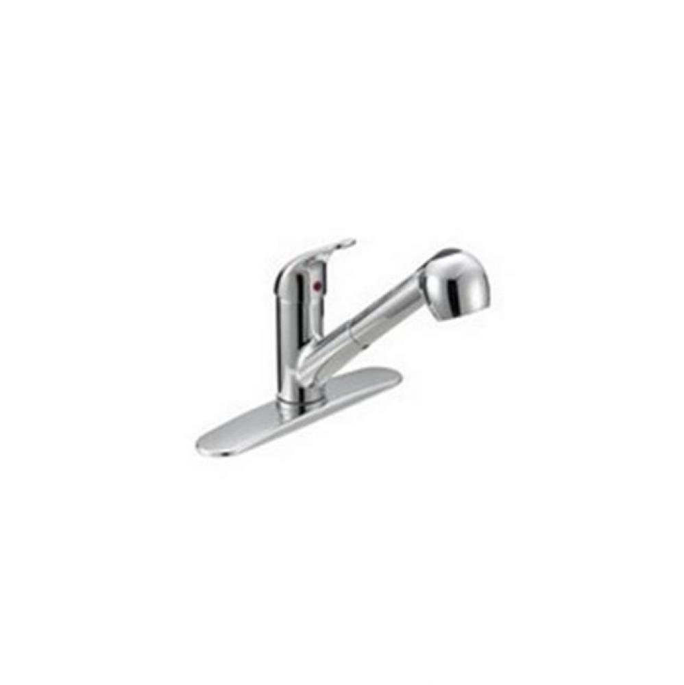 Sngl Hdle Cp Kitchen Fct,P/O Spray Metal Lever Handle, Ceramic Cart 1-3 Hole Install, Deck Plate I