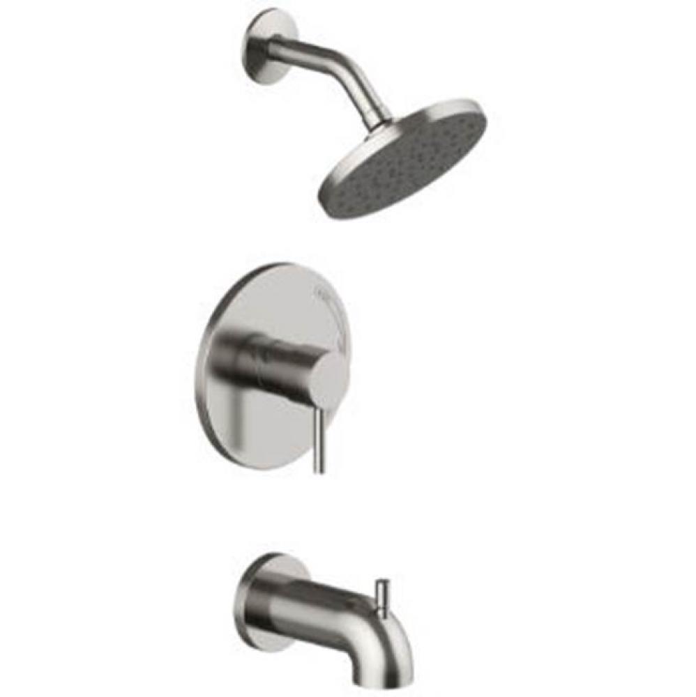 Tub and Shower Trim Only, 6'' Showerhead With Metal Ball Joint, Metal Slip On Tub Spout,