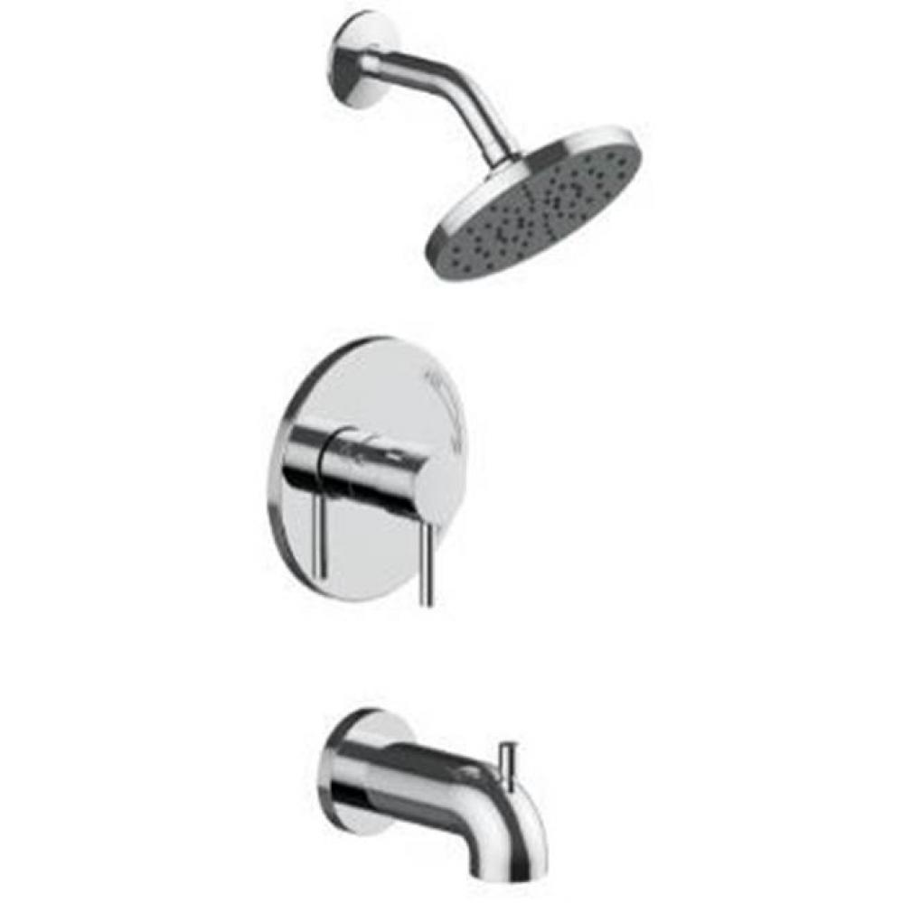 Tub and Shower Trim Only, 6'' Showerhead With Metal Ball Joint, Metal Slip On Tub Spout,