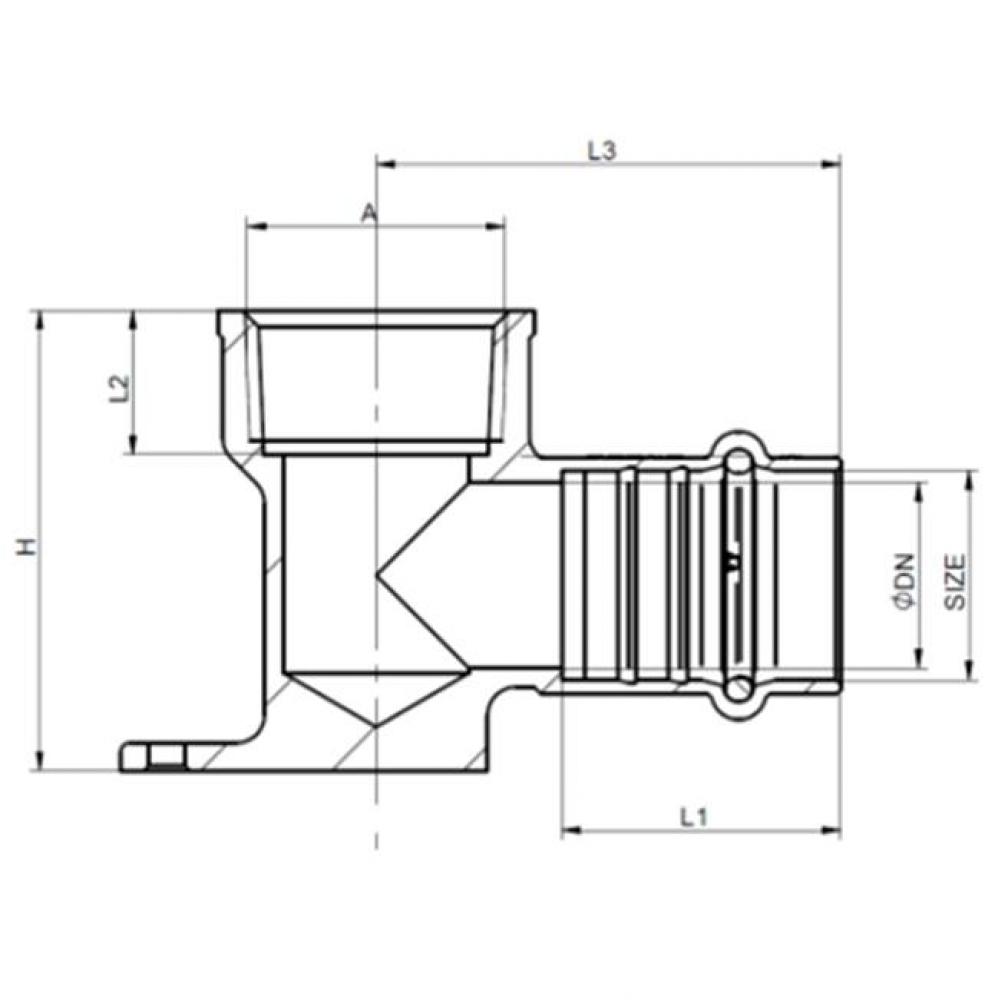 3/4'' Lead Free Brass Press Drop Ear Elbow