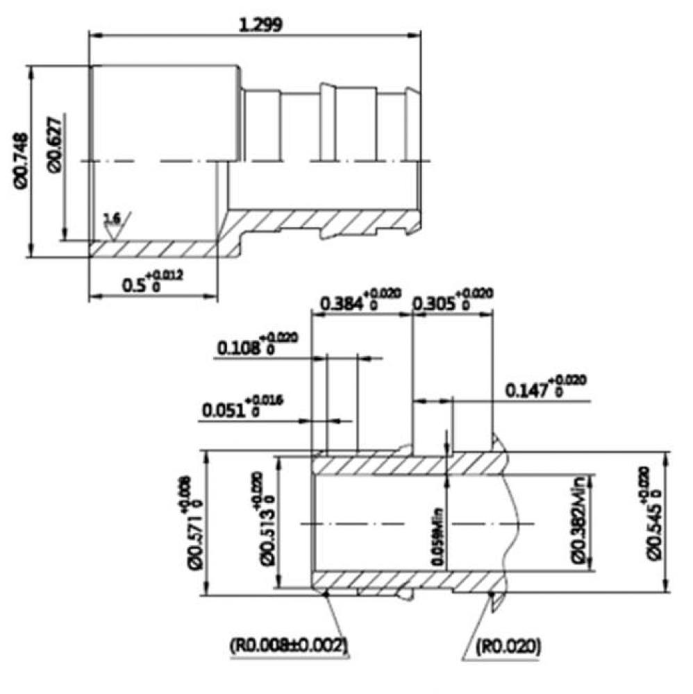 1/2'' Sweat X 1/2'' Lead Free F1960    Pex Adapter