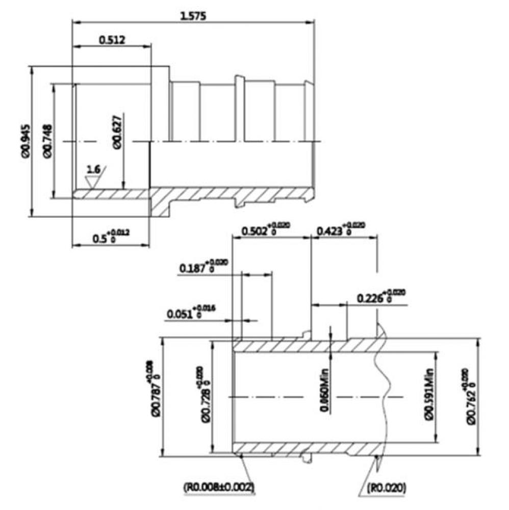 1/2'' Sweat X 3/4'' Lead Free F1960    Pex Adapter