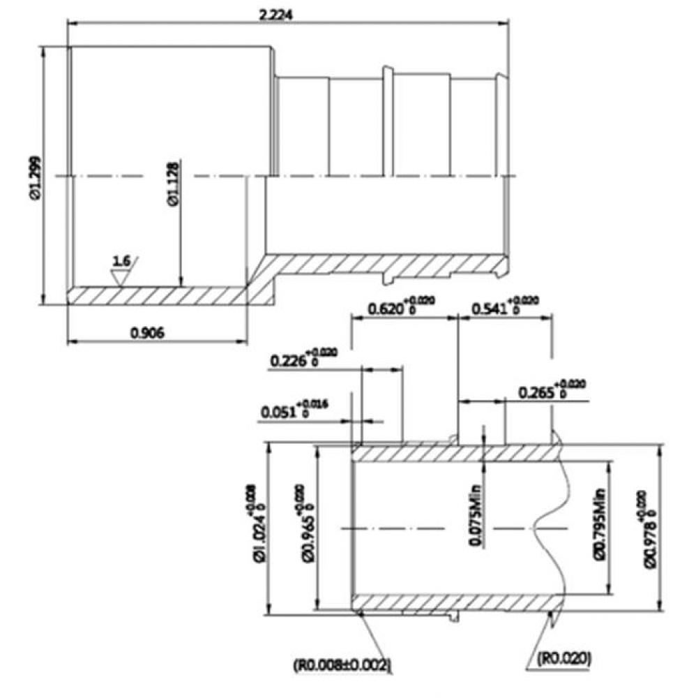 1'' Sweat X 1'' Lead Free F1960 Pex    Adapter