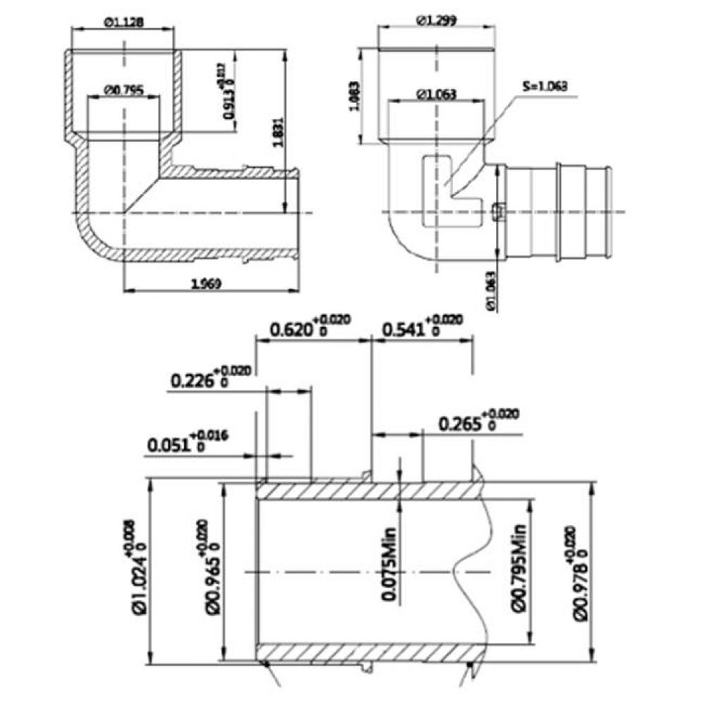 1'' Sweat X 1'' Lead Free F1960 Pex    Elbow