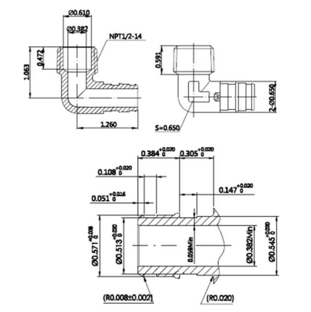 1/2'' Lead Free F1960 Pex X 1/2'' Ip   Male Elbow