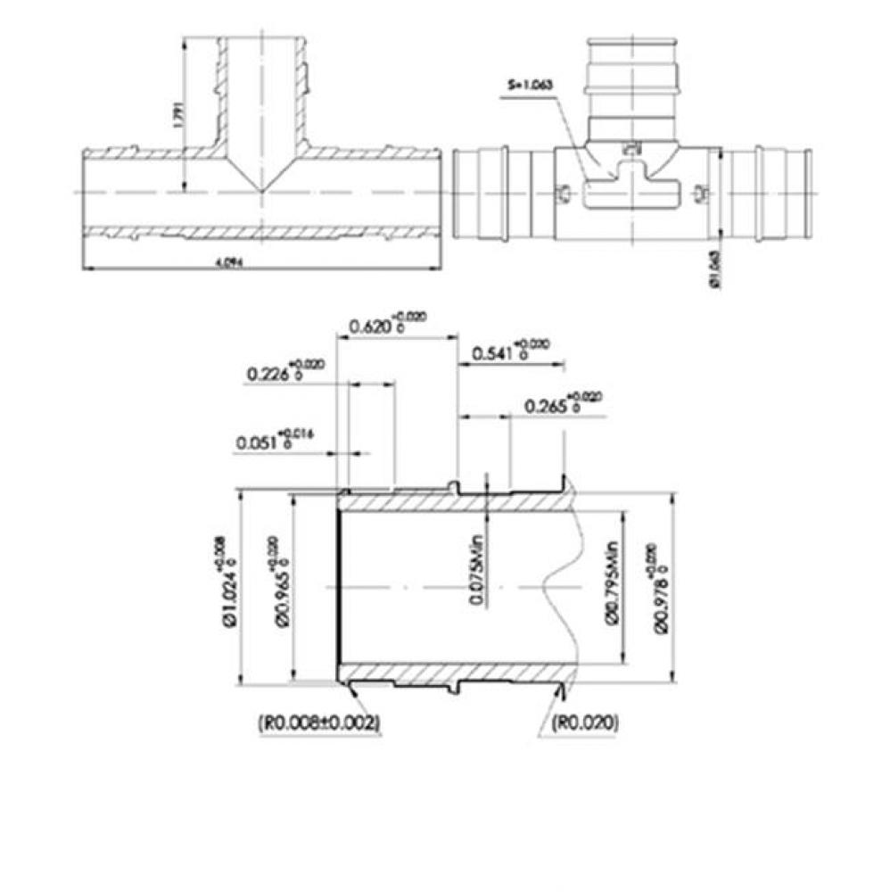 1'' Lead Free F1960 Pex Tee