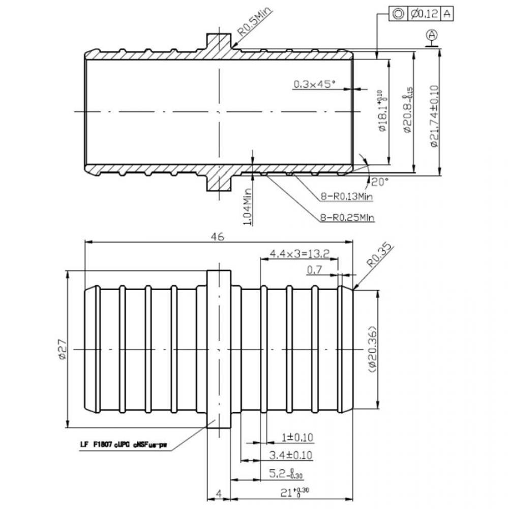 1'' PEX BARB COUPLING