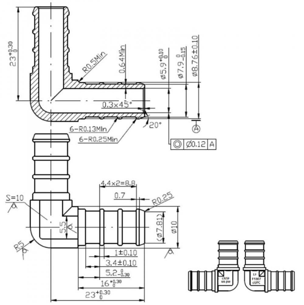 3/8'' PEX BARB ELBOW