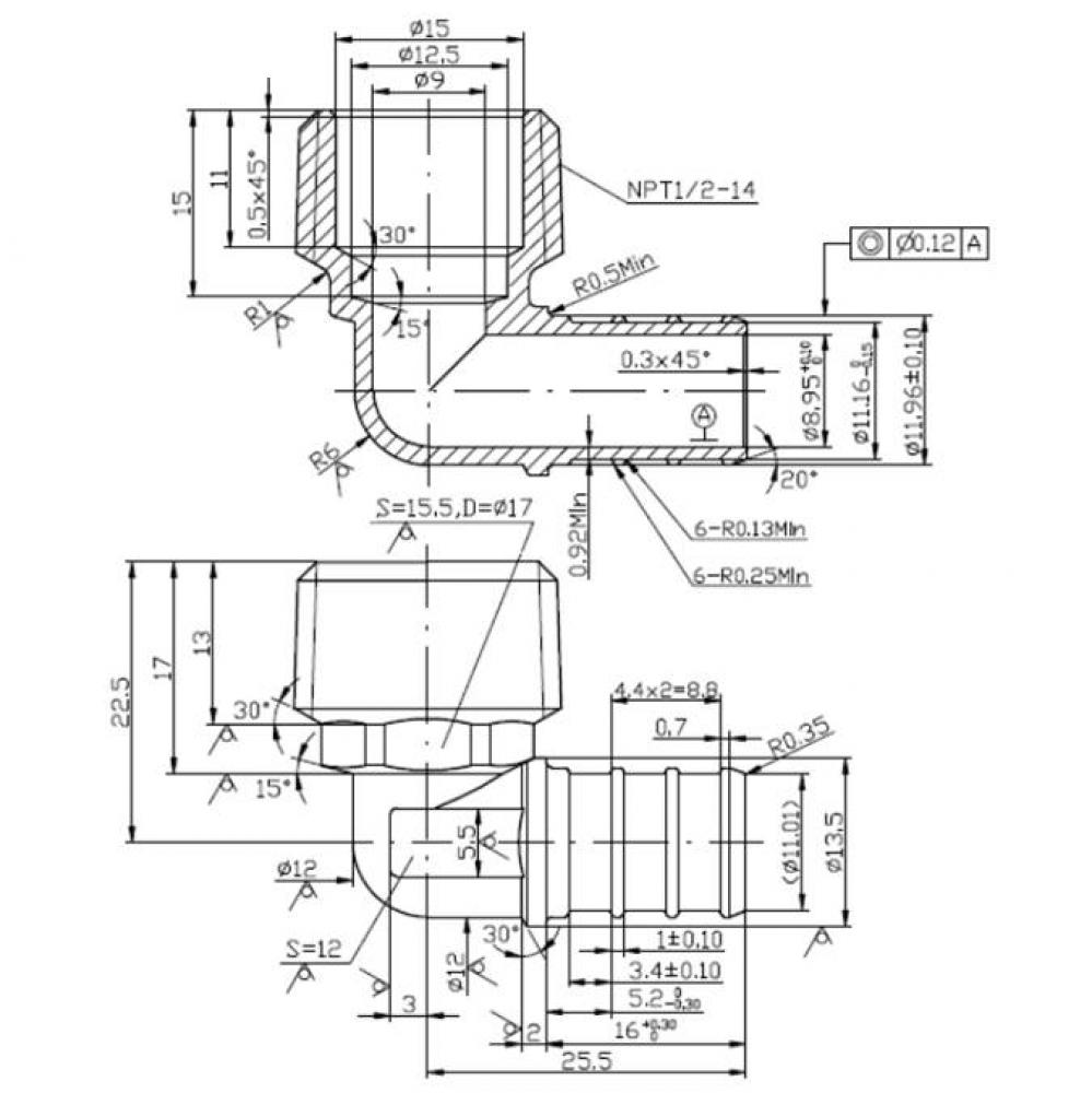 1/2'' PEX BARB X 1/2'' IP MALE ELBOW