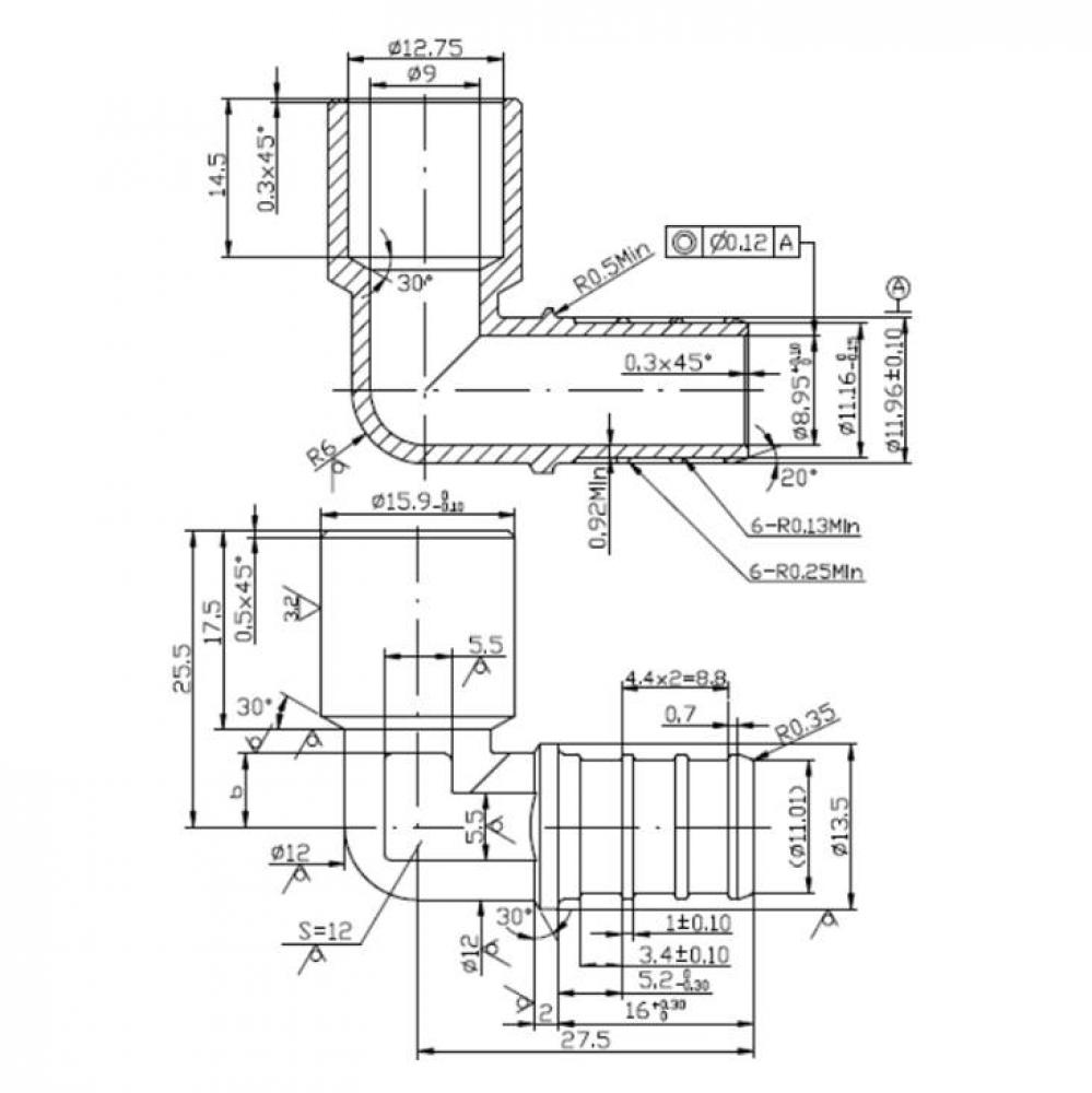 1/2'' MALE SWEAT (street)X 1/2'' PEX BARB ELBOW