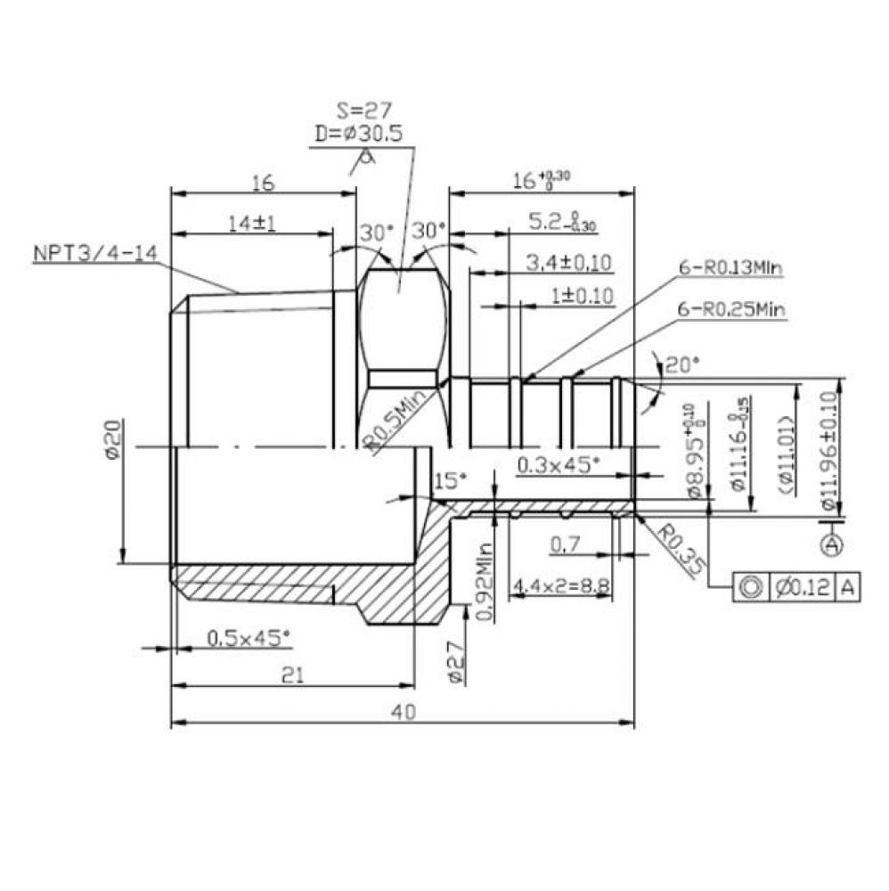 1/2'' PEX BARB X 3/4'' IP MALE ADAPTER