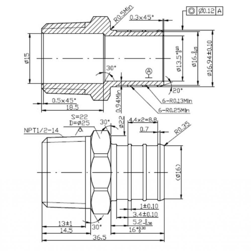 3/4'' PEX BARB X 1/2'' IP MALE ADAPTER