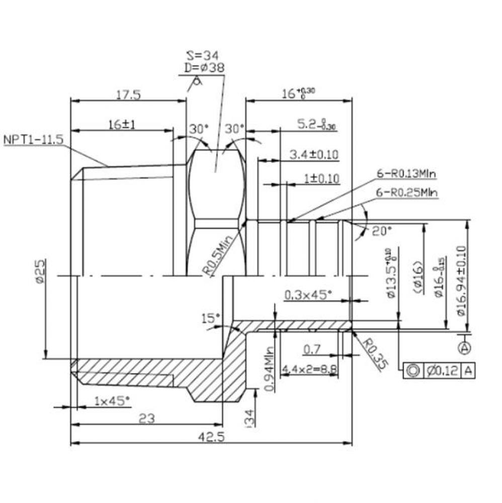 3/4'' PEX BARB X 1'' IP MALE ADAPTER