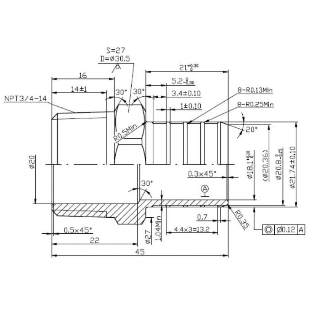 1'' PEX BARB X 3/4'' IP MALE ADAPTER