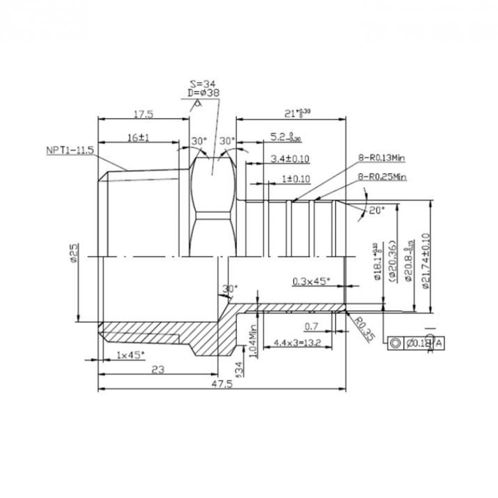 1'' PEX BARB X 1'' IP MALE ADAPTER