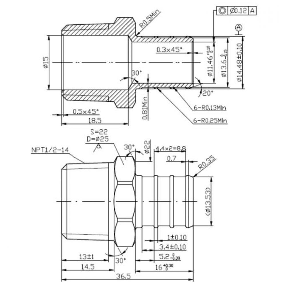 5/8'' PEX BARB X 1/2'' IP MALE ADAPTER